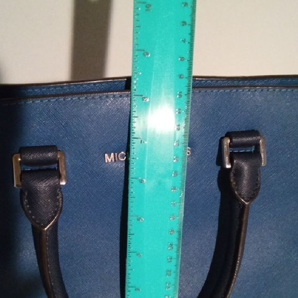 Michael Kors Blue Satchel Structured Leather - Picture 10 of 11